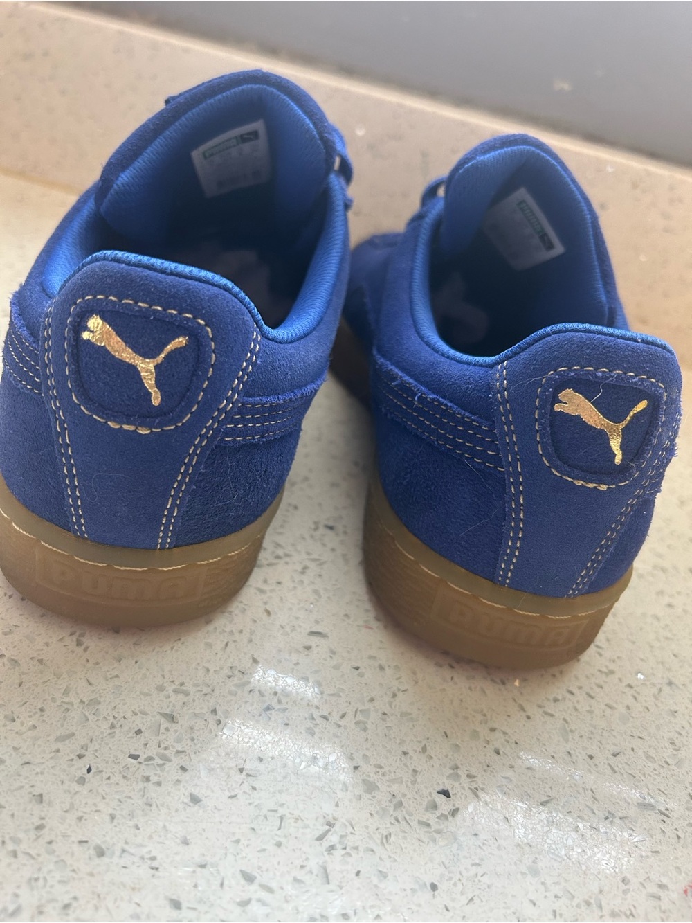 Puma Suede Men's Sneakers in Royal Blue with Gum Sole - Picture 4 of 6